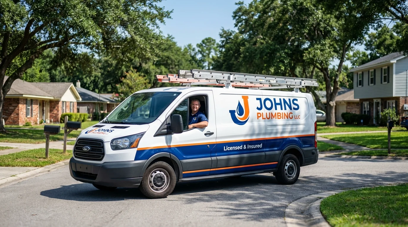 Johns Plumbing LLC service van in Vicksburg, MI