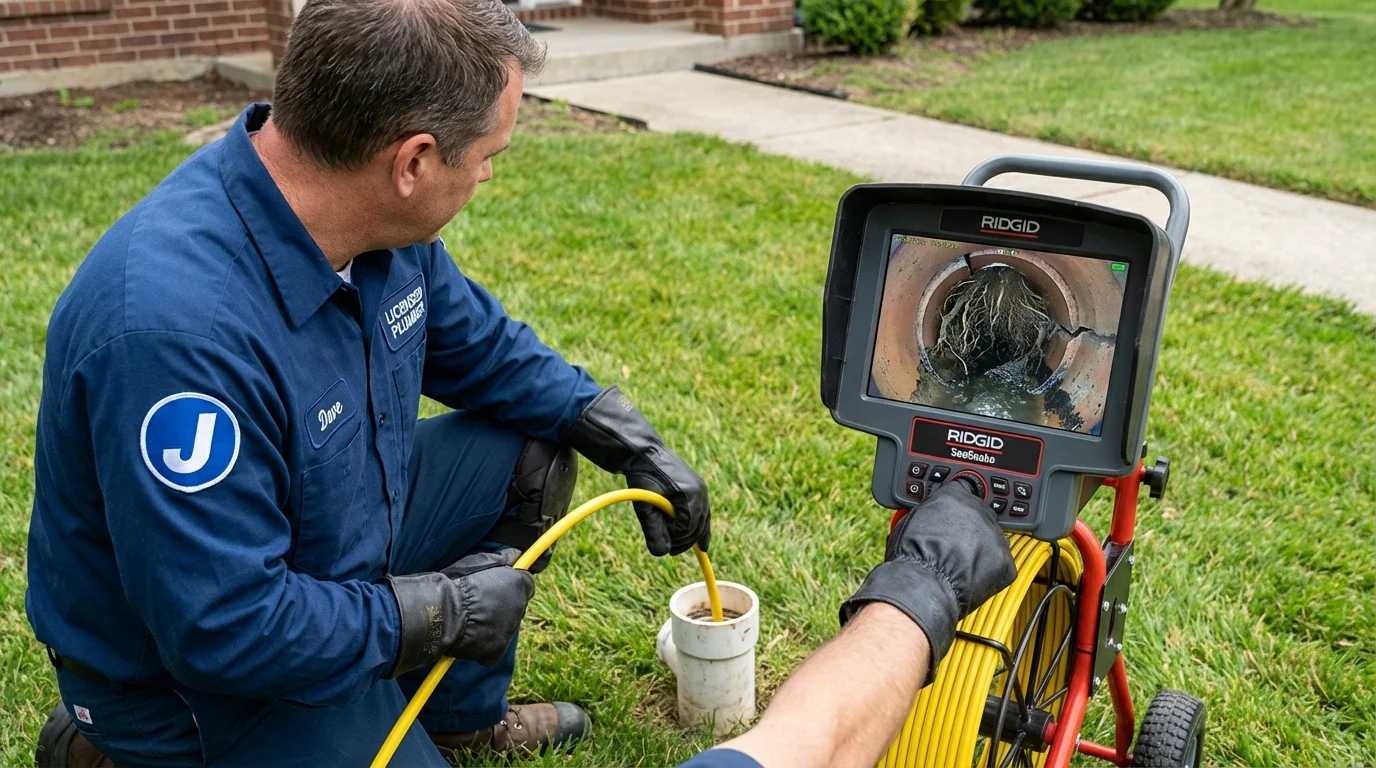 Sewer camera inspection being performed by Johns Plumbing LLC in Vicksburg